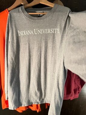 Screen Stars Gray Indiana University Long Sleeve Tee